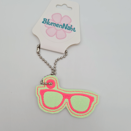 Kleiner Anhänger Brille #2 neon-gelbgrün/neon-pink - B-Ware
